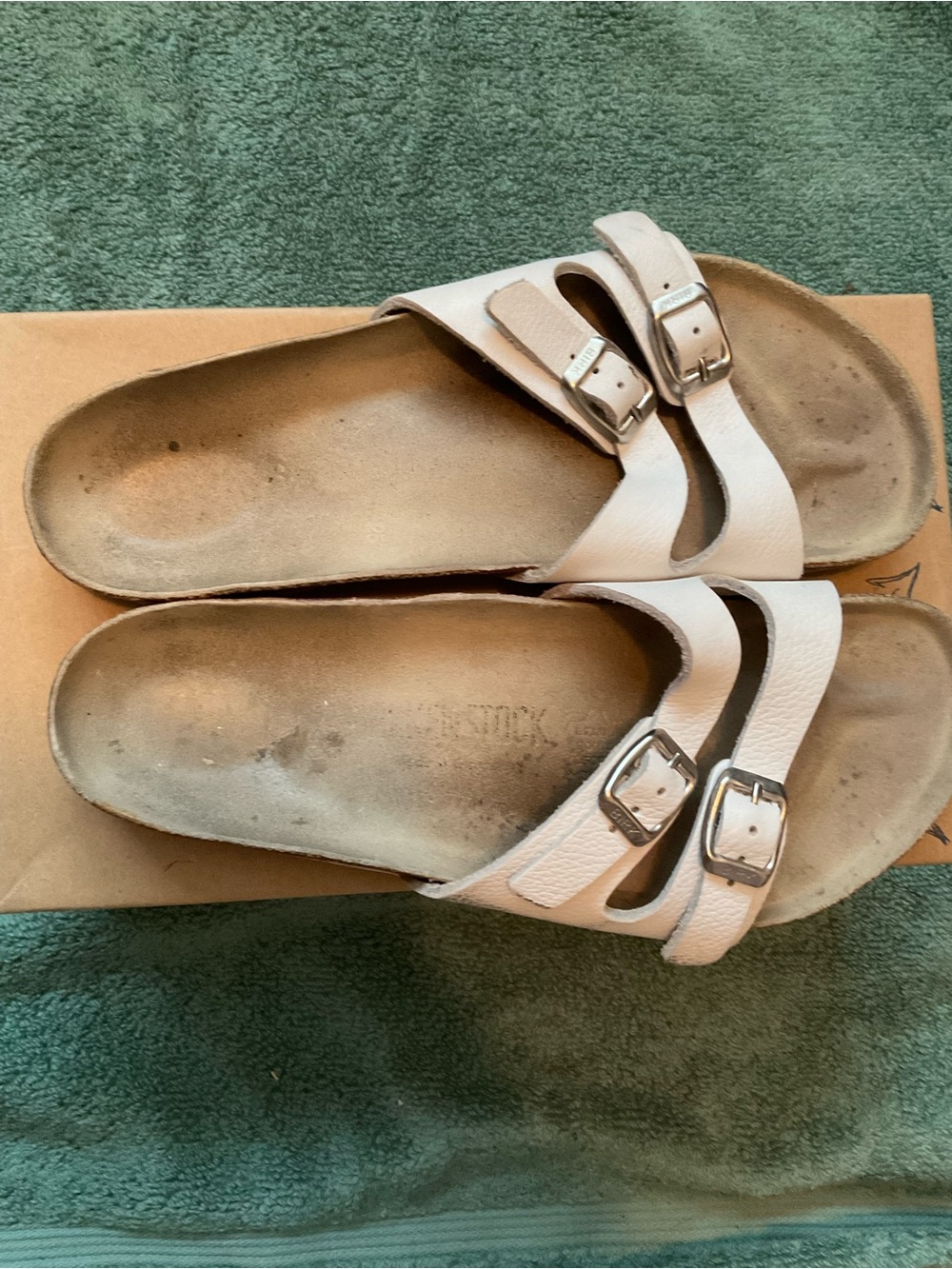 White Birkenstock Double-Buckle Sandals for Women - Picture 5 of 5